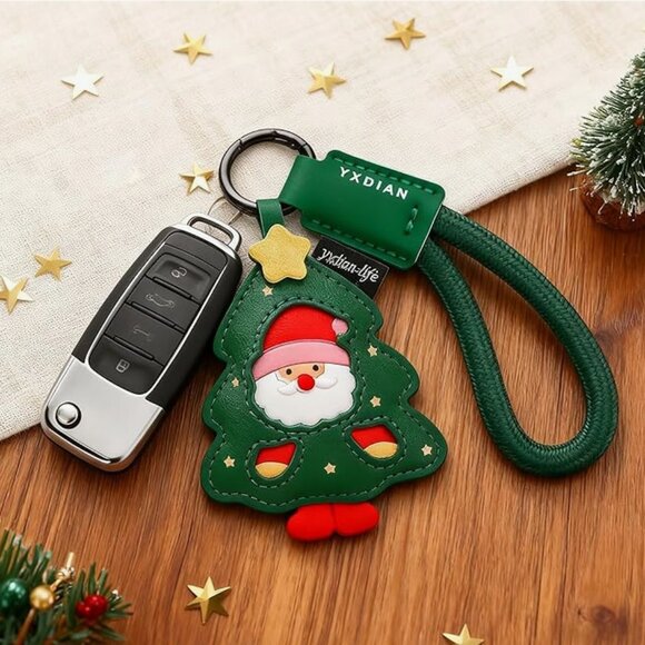 Cute Santa Claus Christmas tree purse charm keychain - Picture 7 of 8